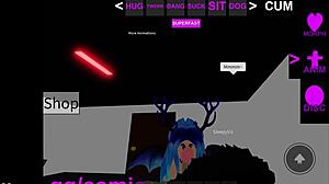 Roblox slut orgasms hard fucking three lucky guys cum