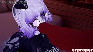 VRChat Pup Masturbates Before Bunny Master Takes Thick Cock Deep