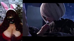 hot mommy chills with big natural tits out watching hentai on webcam