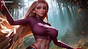 CUTE BLONDE BOUNCES HUGE TITS AND HARD NIPPLES IN SEXY OUTFIT!