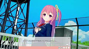 cosplay girl flashes panties during club recruitment! wild 3d hentai tease