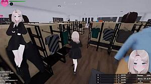 Bold hentai exhibitionist masturbates squirting in public game outdoors