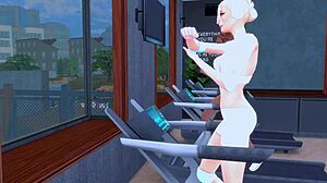 Gym sluts go crazy licking squirting in lesbian anime hentai SFM orgy!