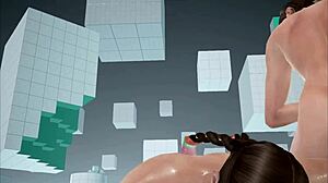 Julia Chang submits nude to Anna Williams' pussy domination wrestling in Tekken 7 femdom ryona