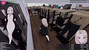 Bold hentai exhibitionist masturbates squirting in public game outdoors