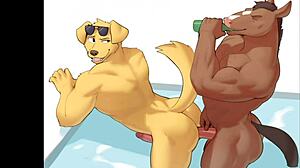 bisexual furry boys slide cocks into tight holes with that hot specific music beat pt 1