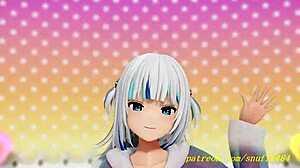 Novr's MMD Gura performs captivating 3D dance in Hololive hentai style