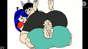 Maki Onitawa Shemale Pounds Iora Fuga in Hard Anime Fuck