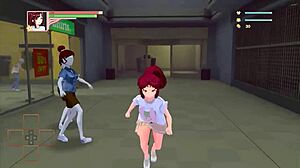 Redhead Lady Fucks Pantsu Hentai Game