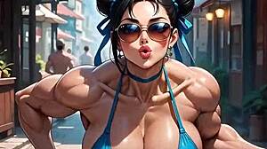 Chun-Li loves flashing her gym body and teasing everyone around