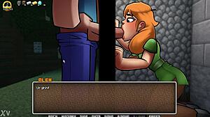 i'm so horny for alex's gloryhole blowjob in hornycraft animation