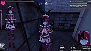 Manaka flashes toys publicly in town during SFM BDSM outdoor gameplay mod
