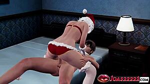 圣诞克劳斯太太骑乘POV女上男下传教士紧逼床上巨量内射