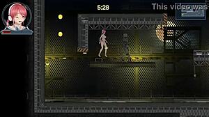 redhead idol runs erotic hentai game sex with robot man pounding her wet pussy