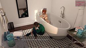 I'm craving that hot redhead's huge tits splashing in the bathtub!