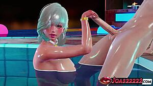 whoa curvy asakura bikini titjob sloppy blowjob handjob monster cumshot!!