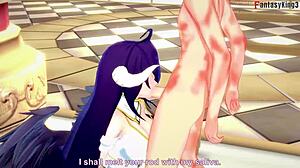 Albedo Succubus Overlord Pounds Big Tits Hard in Fantasy Hentai