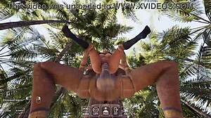 lara croft spreads legs ancient statue wakes fucks her hard anal creampie gangbang huge cock hentai game