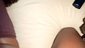 lay stomach down big black cock creams wet ebony pussy pov