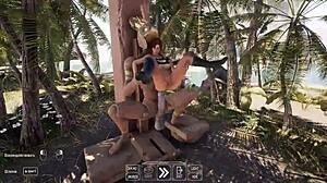 lara croft spreads legs ancient statue wakes fucks her hard anal creampie gangbang huge cock hentai game