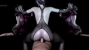 Asian BBW Big Tits Fat Ass Takes Big Black Cock Creampie in Lust Animation