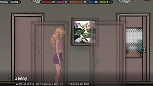 A pervert sneaks up on sweet Jenny for wild subway gangbang creampie in hentai game