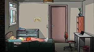 A pervert sneaks up on sweet Jenny for wild subway gangbang creampie in hentai game