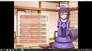 foxgirl konko parades massive tits in steamy hentai fashion show play