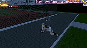 坏女孩女主人牵狗链遛男奴公开调教支配！