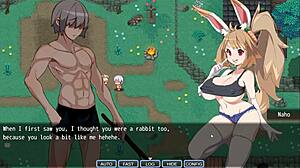 In Portal Islands Salvation hentai game episode 1, hero fucks bunnygirl first time and pumps two creampies deep in her tight pussy