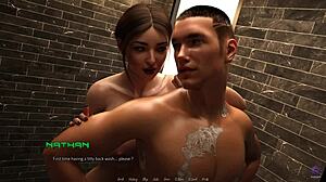 busty wife creampied deep by boyfriend office game 😈💦