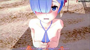 rem from re:zero gives me that beach blowjob dream in full fantasyking3 style