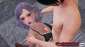 Nylon elf Miya's titfuck bra hides irrumatio swallow facial blast