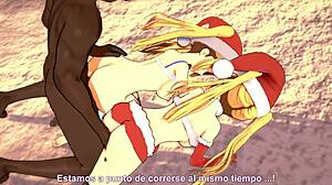 naughty christmas twin sisters get their tight pussies creampied in sexy outfits