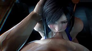 nagoonimation tifa lockhart deepthroats monster cock in purple dress final fantasy 3d hentai