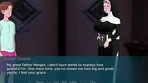 Bbws curvy nun gives fat ass handjob in sexnote episode 16