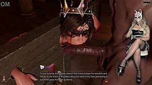 Lara Croft's sex dungeon BDSM group lick deepthroat interracial stockings!! 😈👅