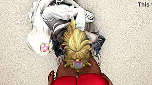 Bowsette Boosette Futa Blowjob Big Cock Ebony Tits POV