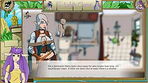 lyla's curse unfolds part 5 as busty elf babe handjobs muscular monster cock by the bath with shaved pussy tease