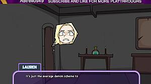 magical mishaps with giant elf lauren in fantasy hentai game