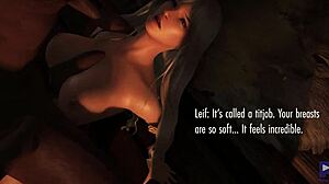 what happens when ninian gets rescued by a sexy elf rider in cowgirl creampie action