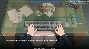 Blonde Big Ass Naruto Kunoichi Secretary Gets Creampied by Coworker’s Monster Cock in Public Office