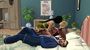 shh stepmom, hear stepdad? let's scissor and strap-on fuck while he's close...