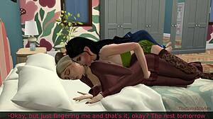 shh stepmom, hear stepdad? let's scissor and strap-on fuck while he's close...