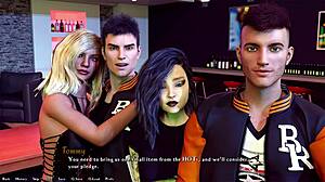 Hot Latina College Bathroom Handjob Blowjob Cumshot on Big Tits