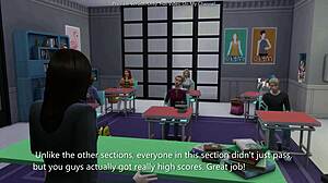 Asian Math Teacher Penetrated Doggystyle and Creampied by Student in Sims 4 3D Animation