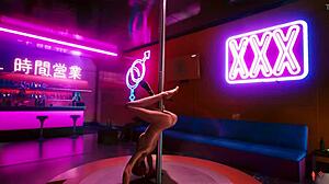 i feel the cyberpunk striptease pulling me into her beautiful nude game world slowly
