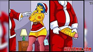 mysterious simpsons milf santa in lingerie big ass hentai reveal!!