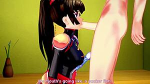 Sango Delivers Epic Blowjob In Ninja Costume