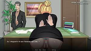 Blonde Big Ass Naruto Kunoichi Secretary Gets Creampied by Coworker’s Monster Cock in Public Office